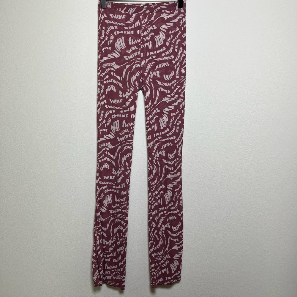 Skims Women Summer Mesh Pants Small Raspberry Swirl Pull‎ On Sheer High Rise